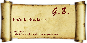 Gnámt Beatrix névjegykártya